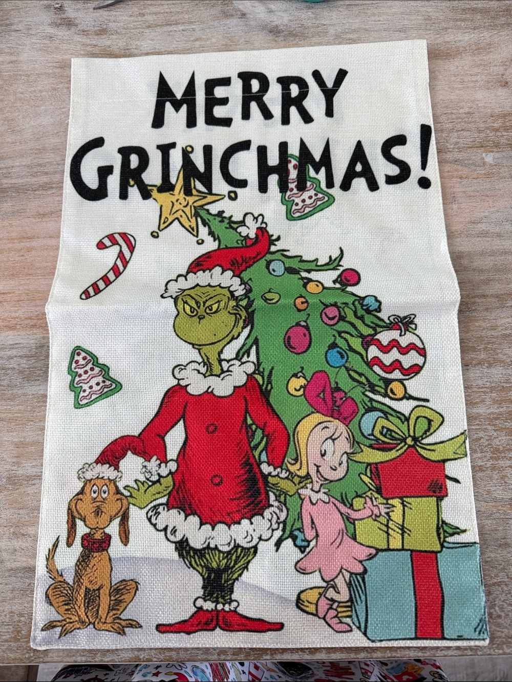 Merry Grinchmas Holiday Garden Flag  18 x 12